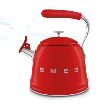Läs mer om Smeg Smeg 50s Style vattenkittel med vissla Red