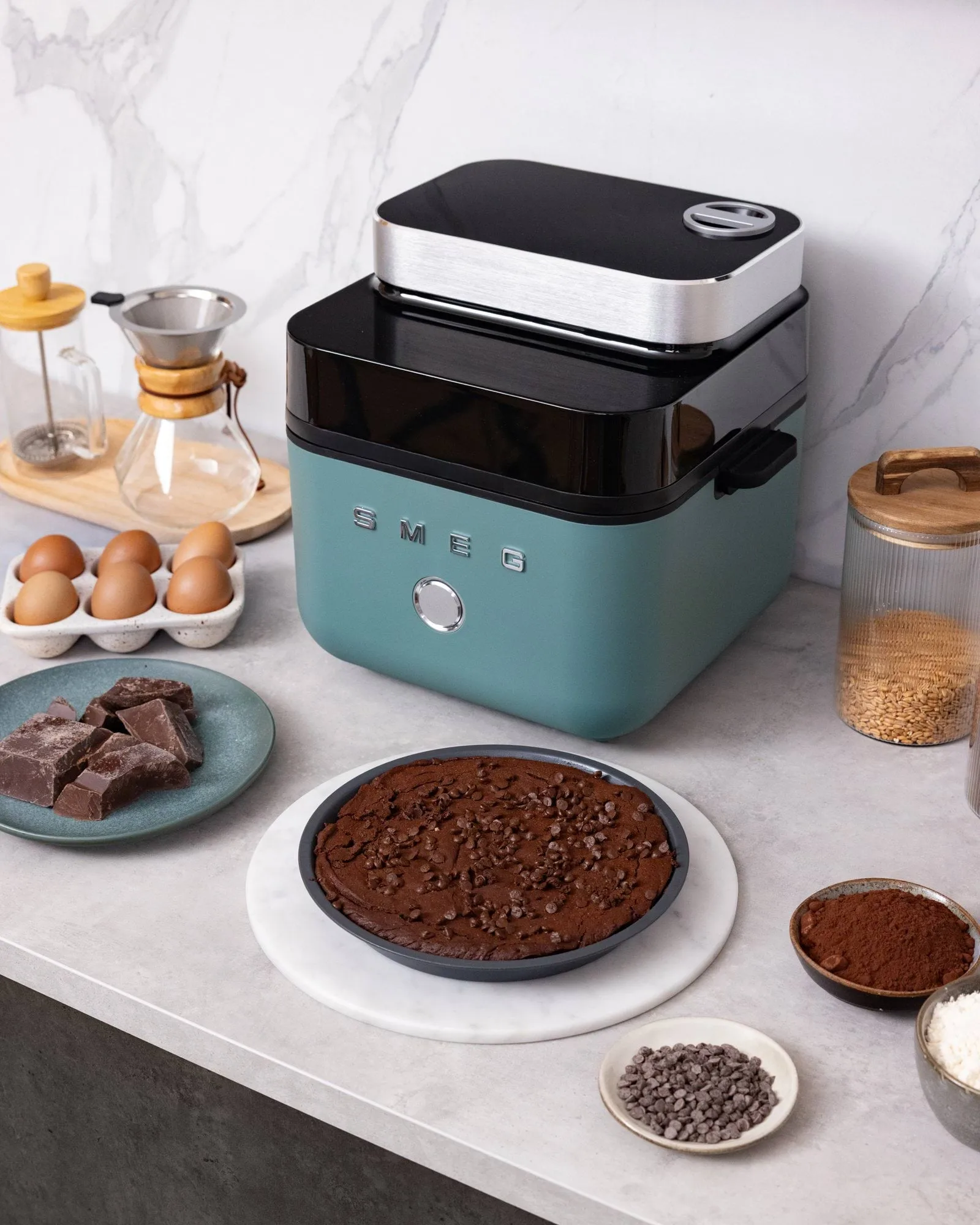 Smeg Air Fryer, Emerald green matt Smeg