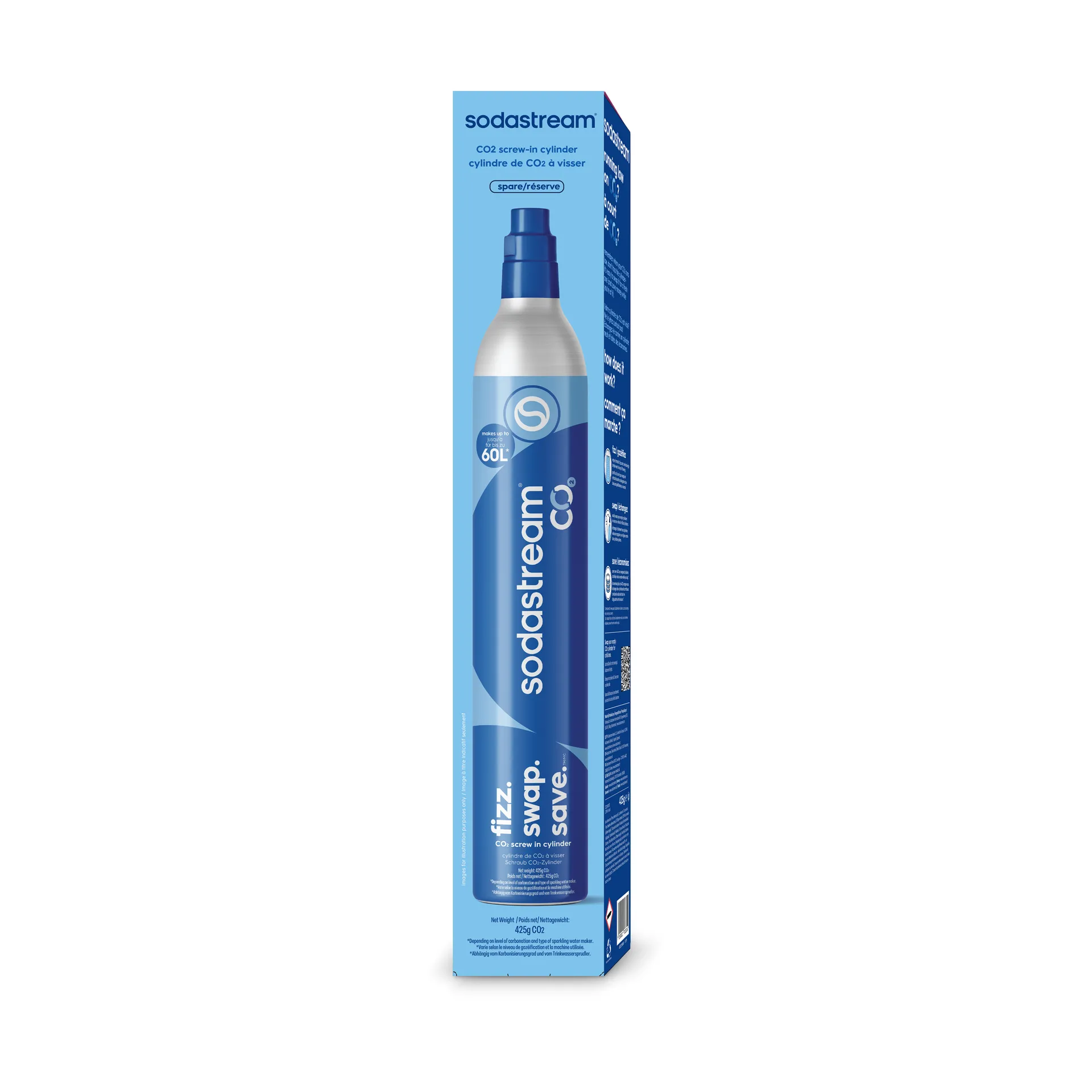Sodastream extra patron, Blå, 60 L Sodastream