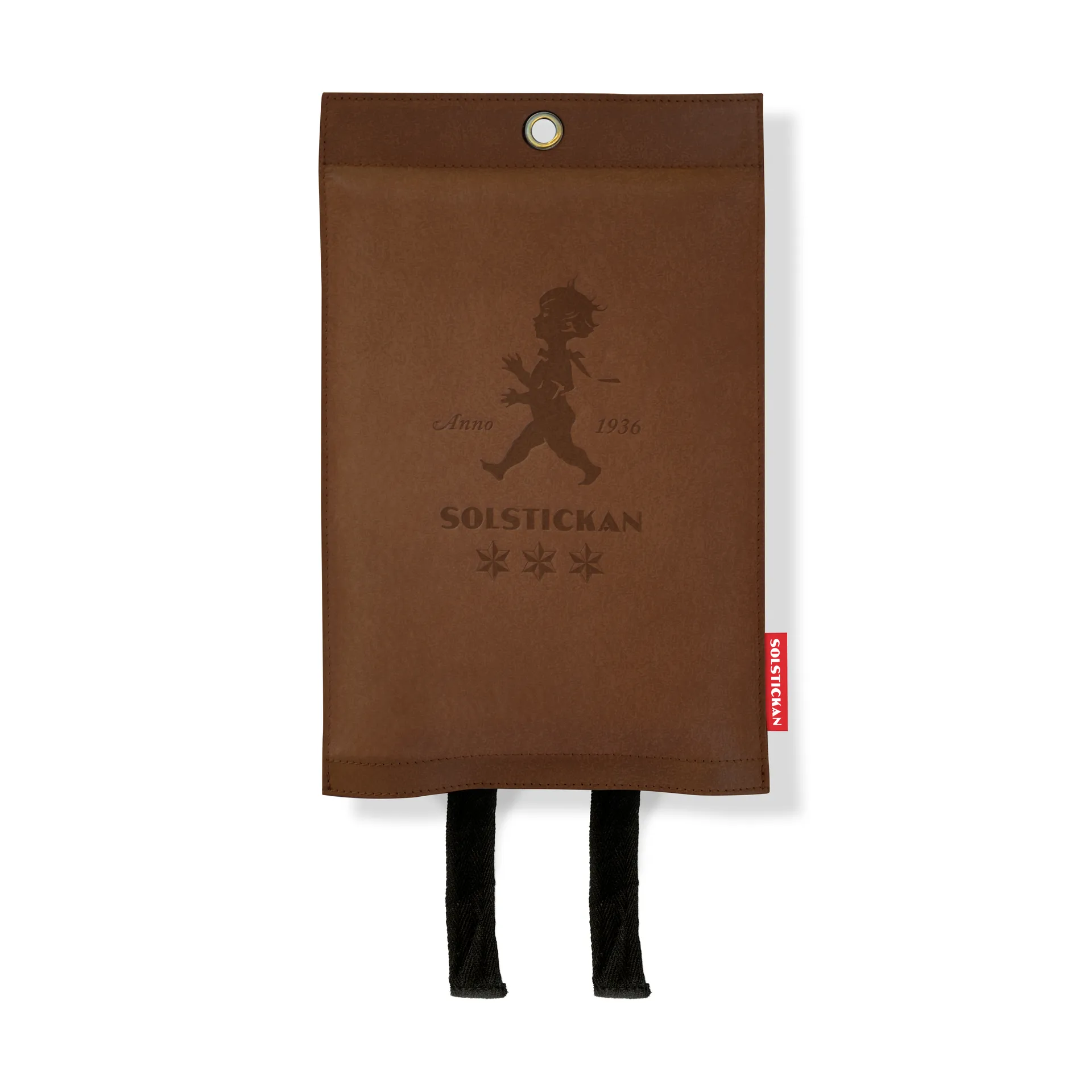 Solstickan brandfilt läder 120x120 cm, Mörkt läder Solstickan Design