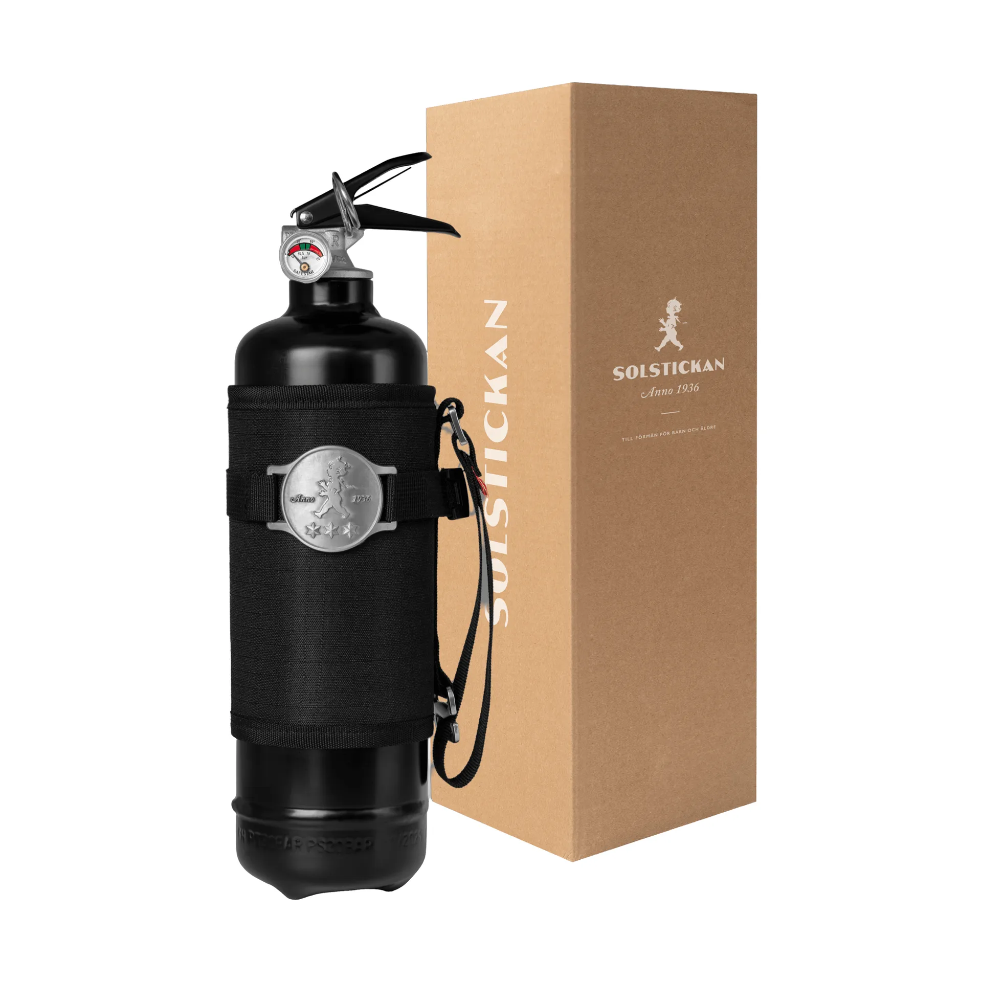 Solstickan brandsläckare 1 kg, Outdoor edition, Svart Solstickan Design