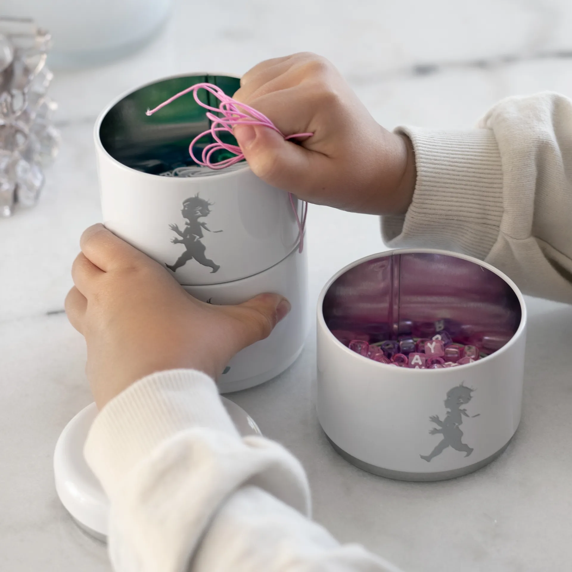 Solstickan förvaringsburk tredelad Ø8,5 cm, Vit Solstickan Design