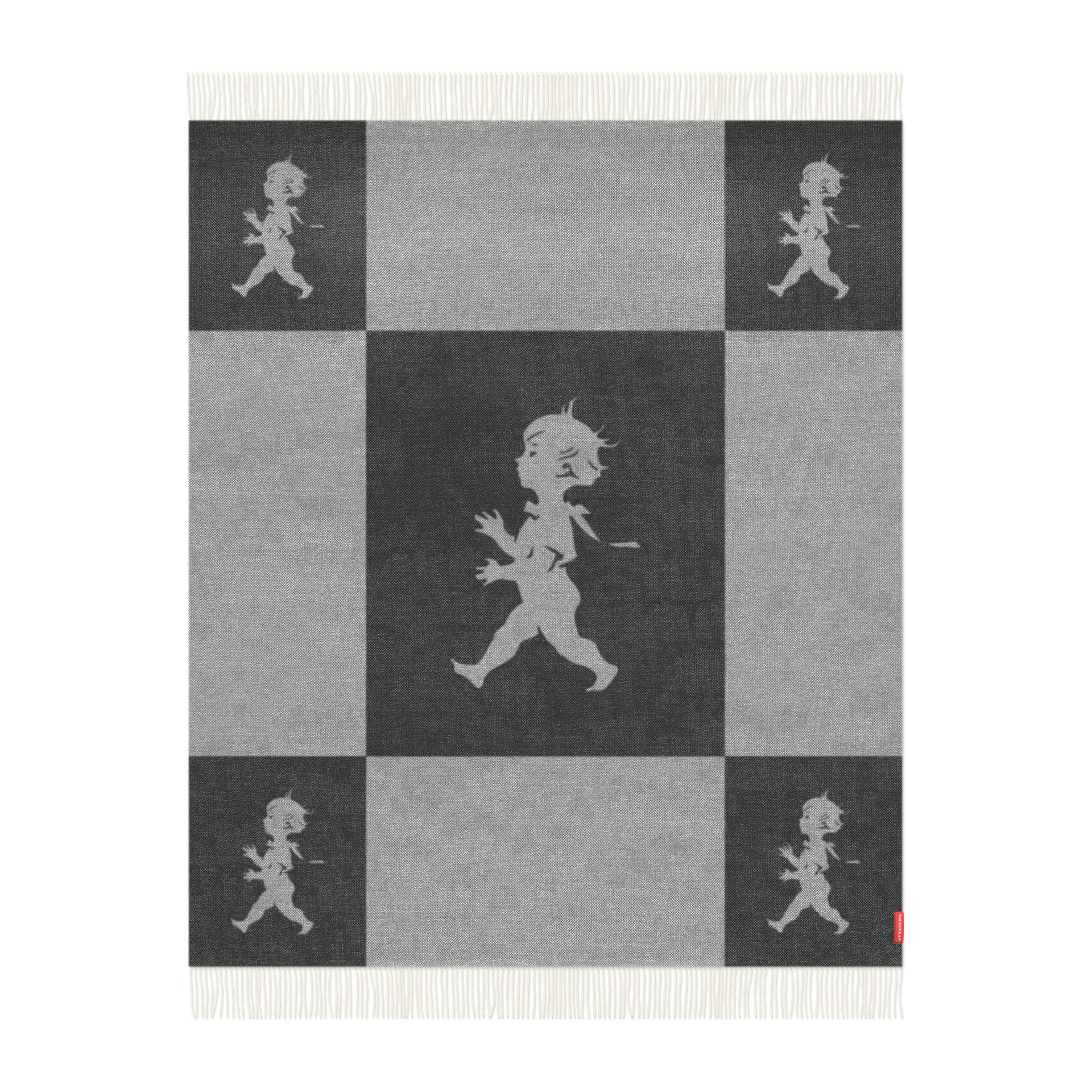 Solstickan pläd marinoull 130x170 cm, Antracitgrå Solstickan Design