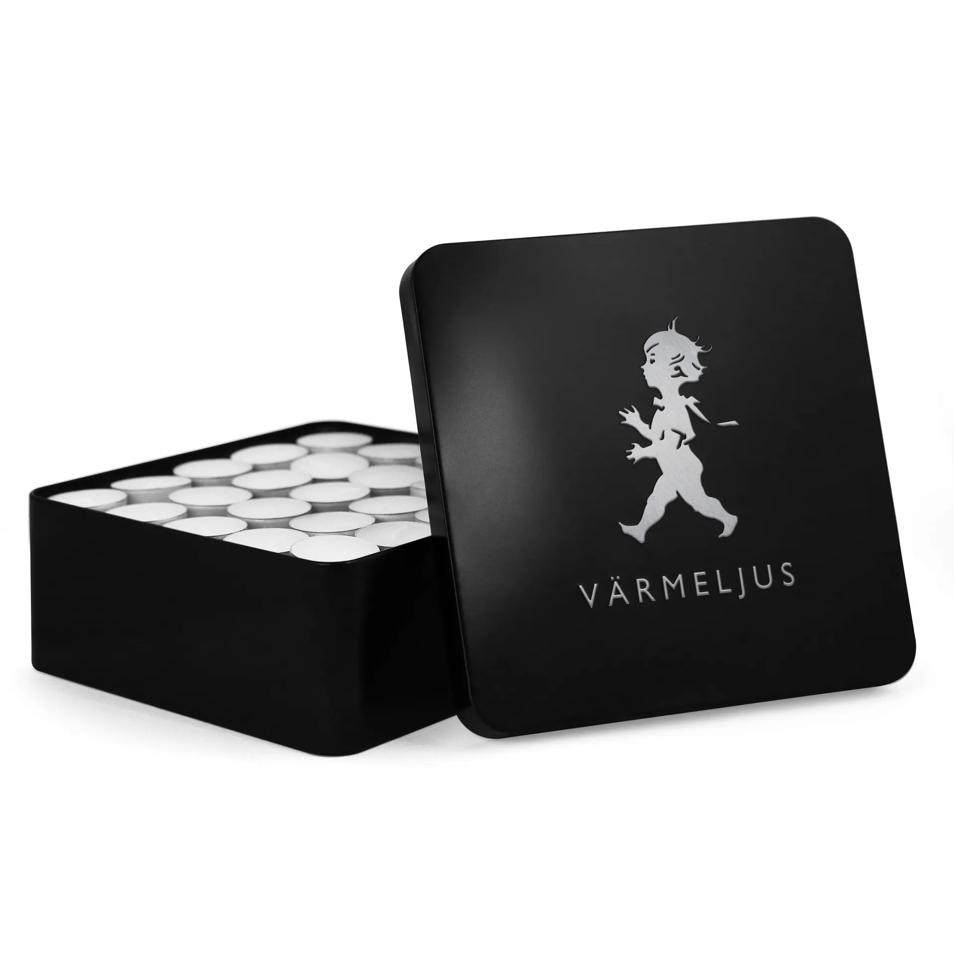 Solstickan värmeljuslåda 21x21 cm, Matt svart Solstickan Design