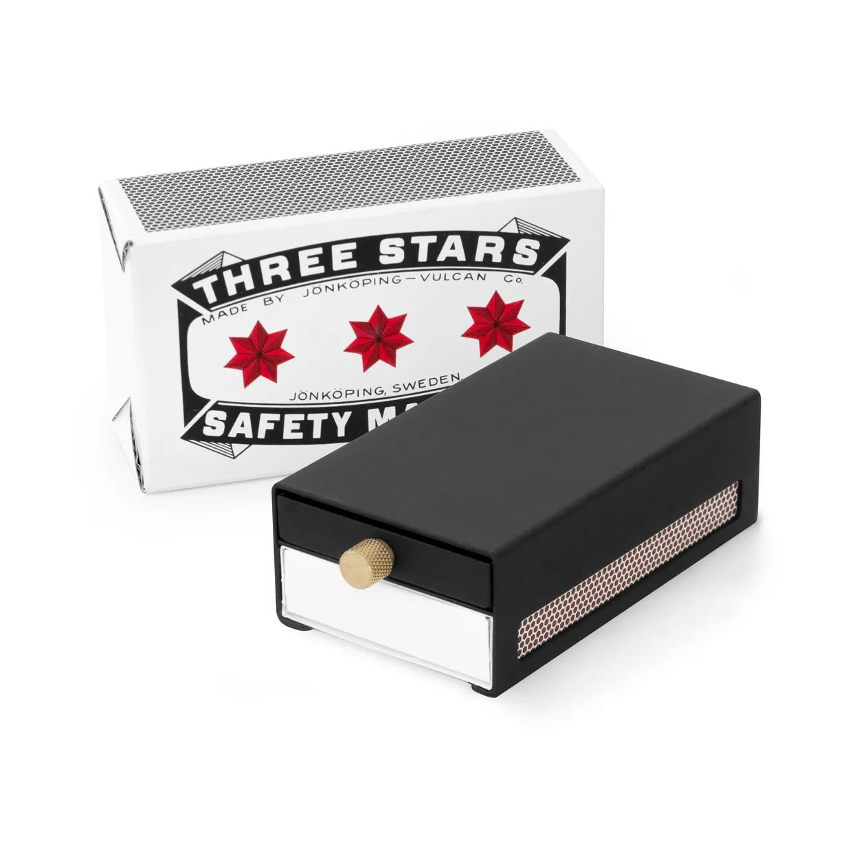 Alternativ bild 0 för Solstickan - Three Stars Tändsticksfodral Stor Svart