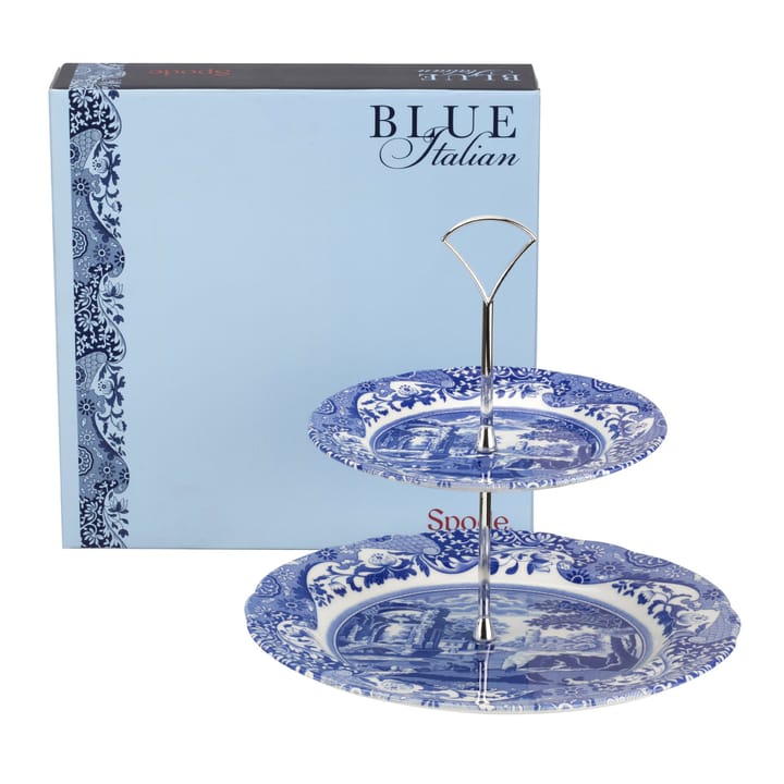 Blue Italian kakfat, 2 våningar Spode