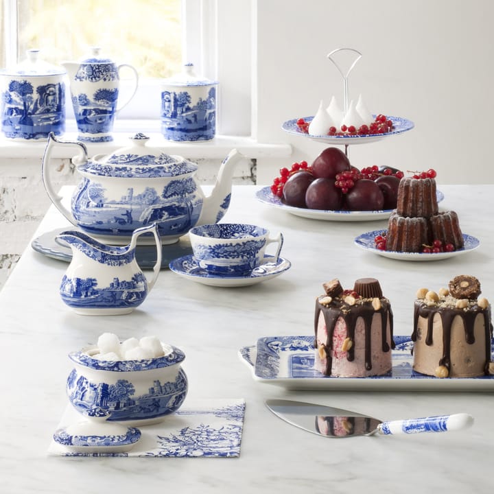 Blue Italian kakfat, 2 våningar Spode