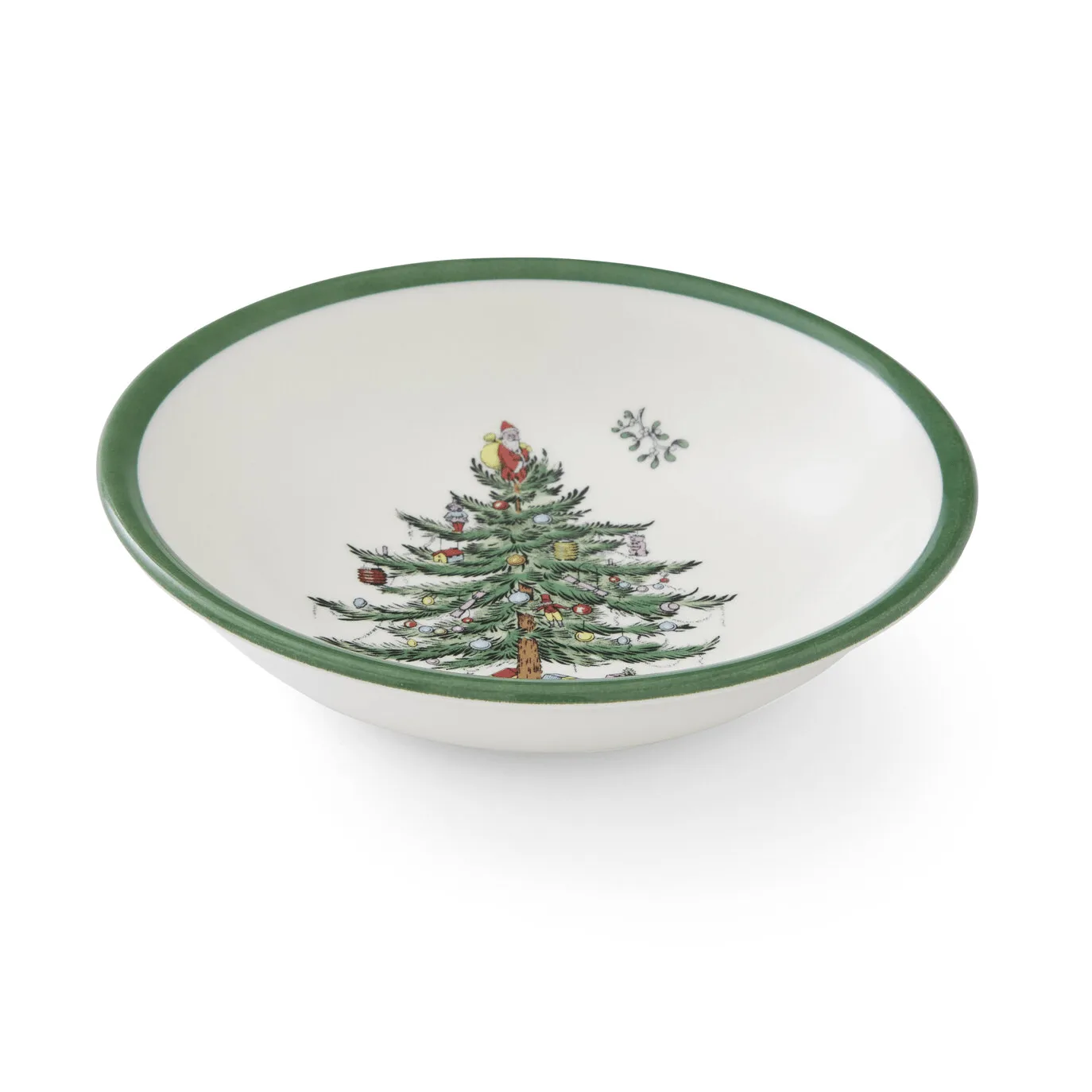 Christmas Tree frukostskål, White-green-red, 15 cm Spode