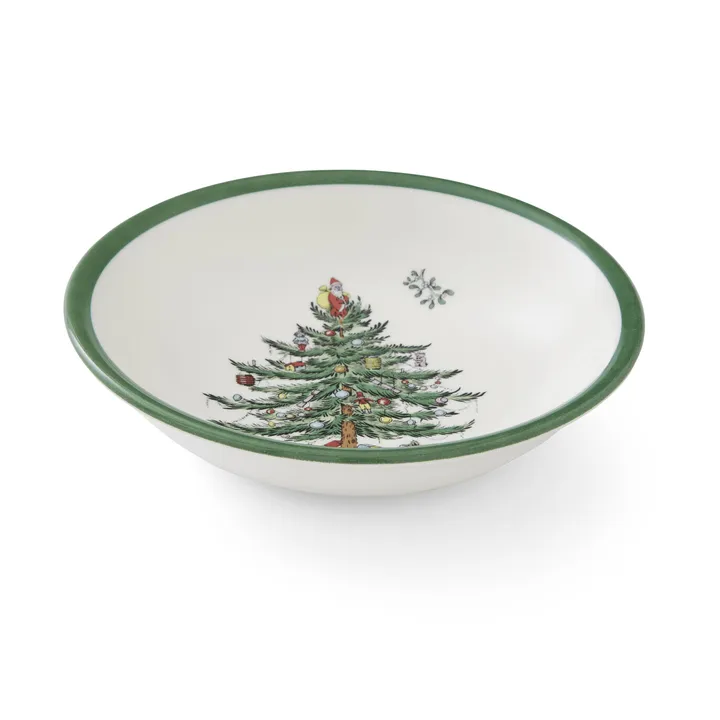 Christmas Tree frukostskål - White-green-red, 15 cm - Spode
