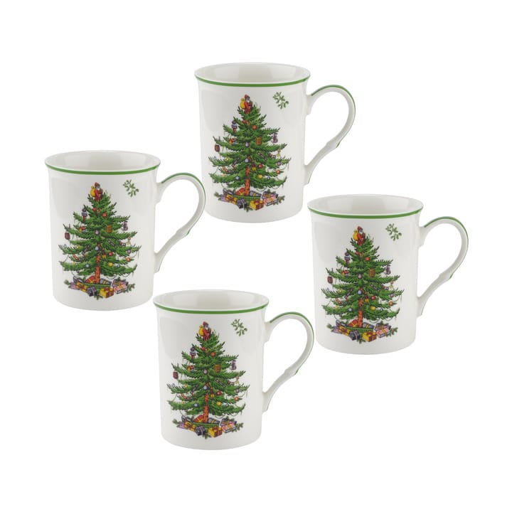Christmas Tree mugg 34 cl 4-pack, White-green-red Spode