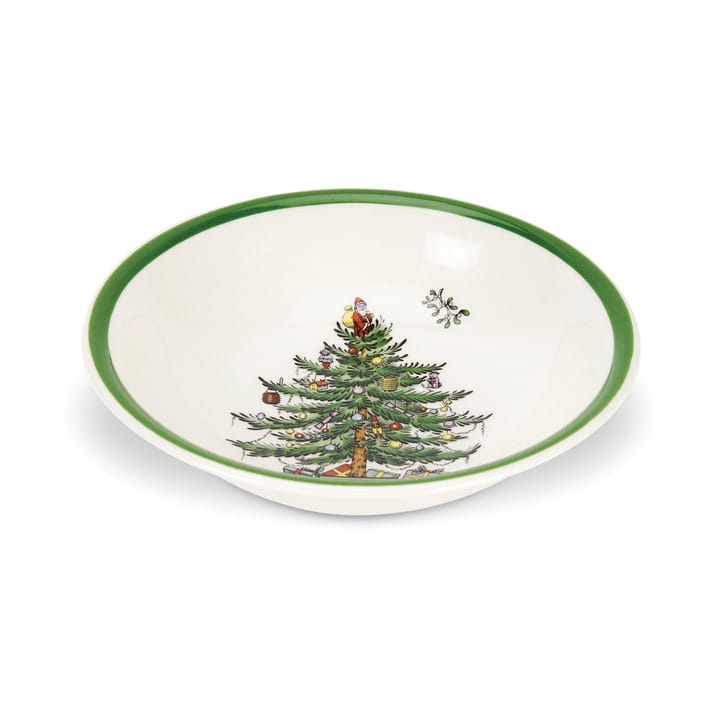 Christmas Tree skål Ø15 cm, White-green-red Spode