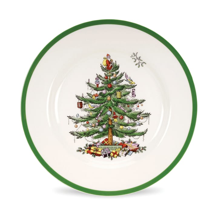 Christmas Tree tallrik Ø27 cm, White-green-red Spode