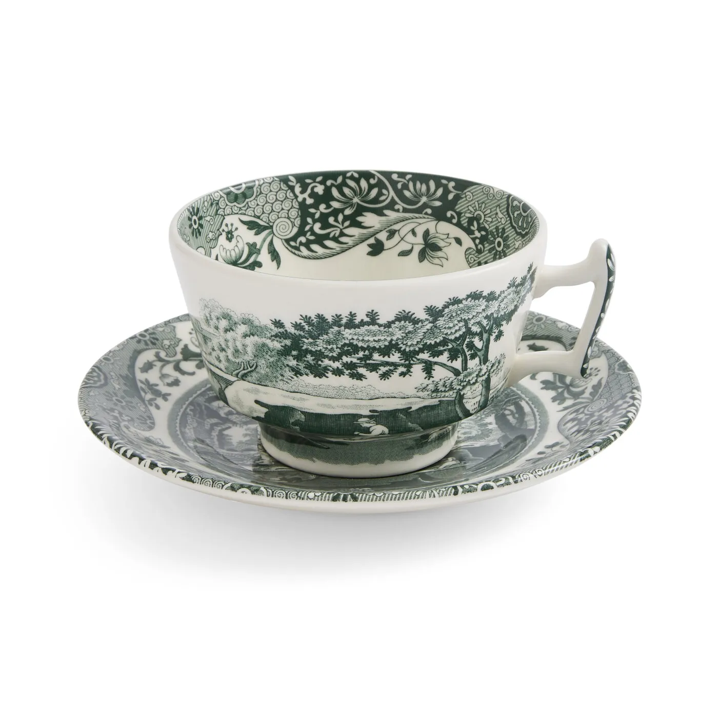 Heritage Green Italian kopp med fat, Grön, 0,2 L Spode