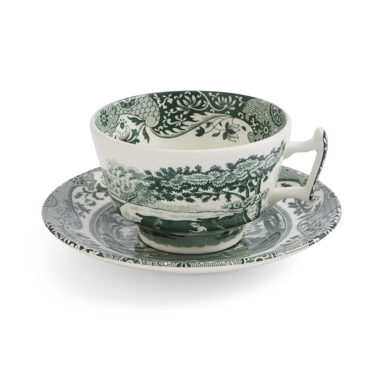 Spode Heritage Green Italian kopp med fat Gr&ouml;n, 0,2 L