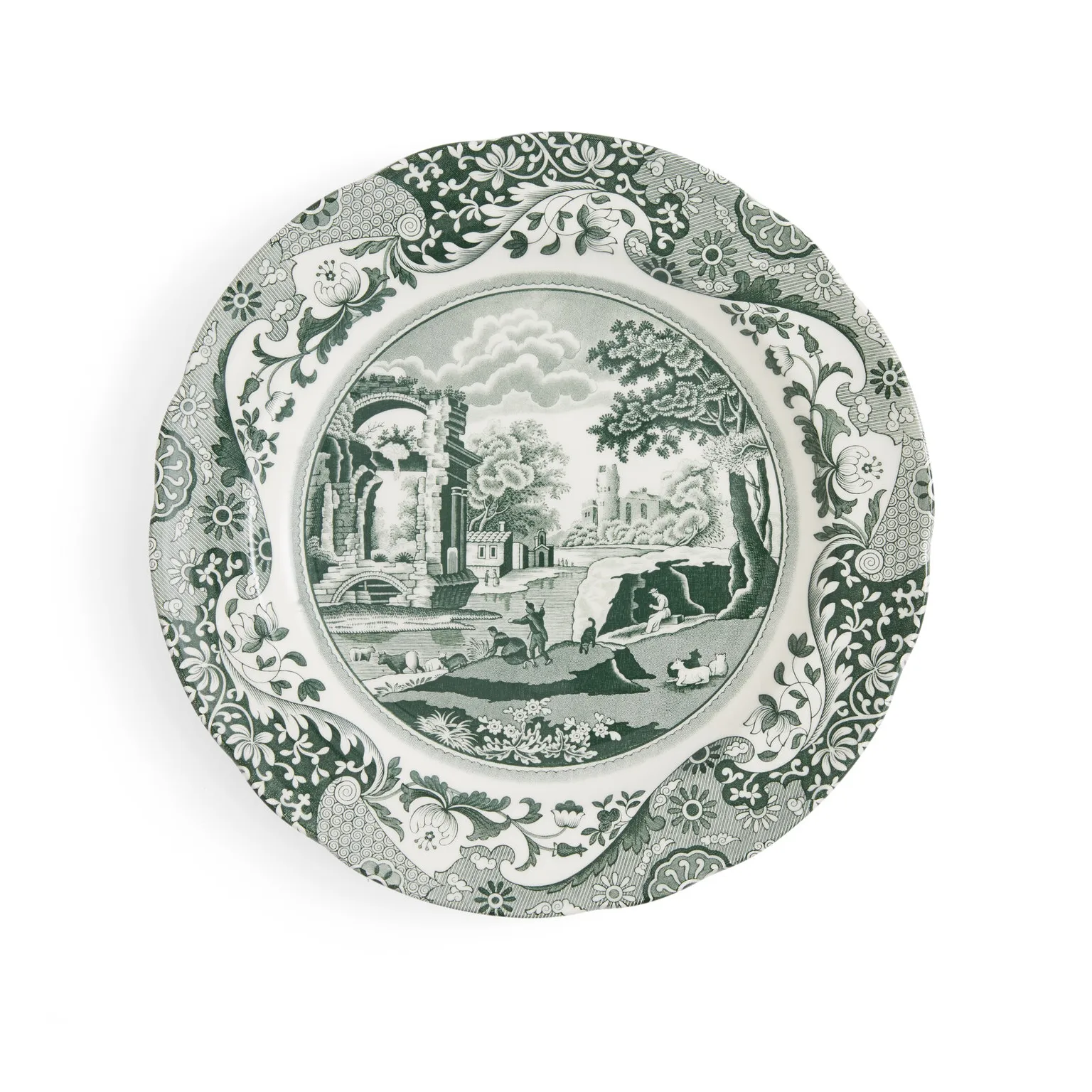 Heritage Green Italian tallrik, Grön, Ø27 cm Spode