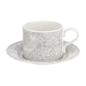 Strawberry Thief tekopp med fat 28 cl - Grey - Spode