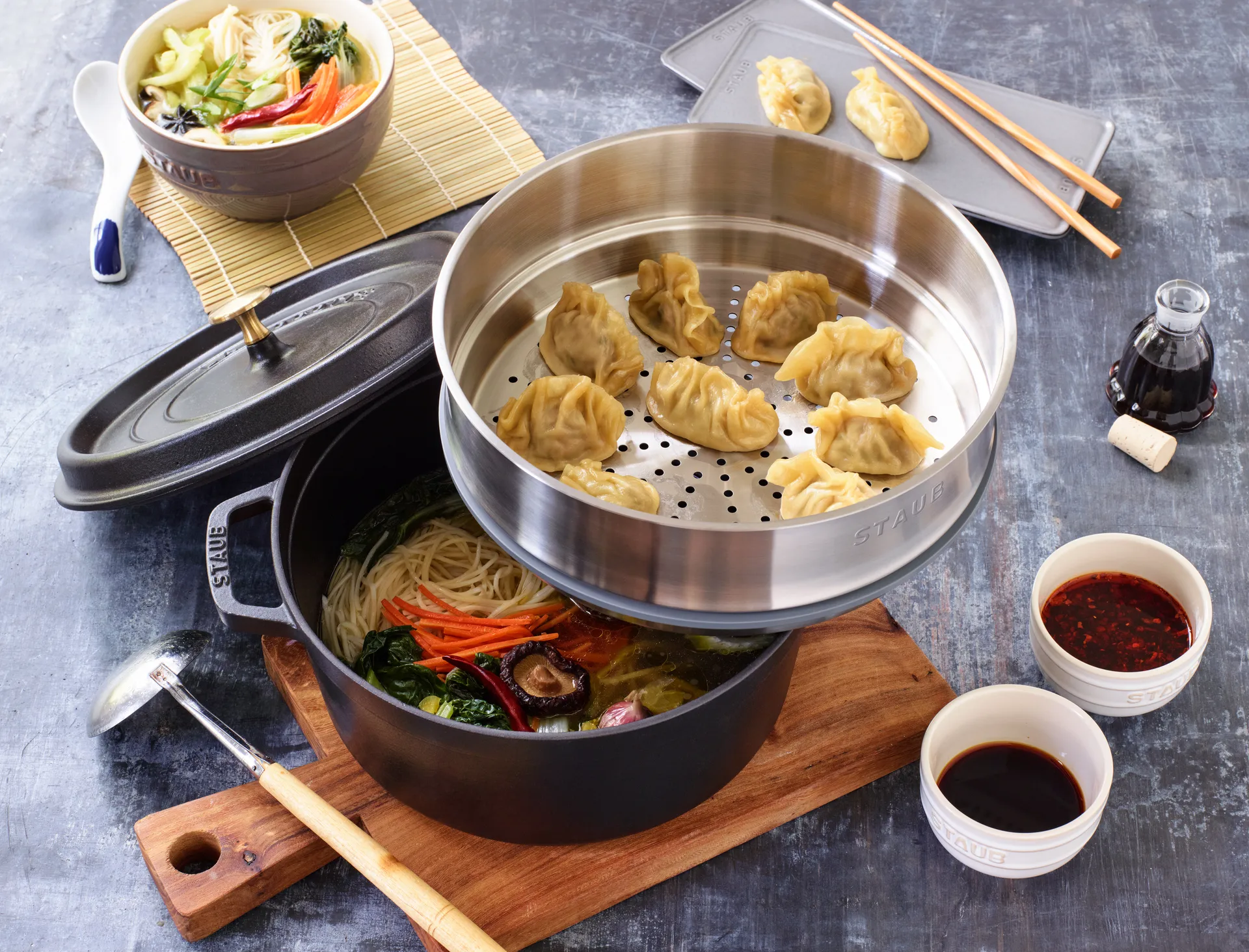 Staub ånginsats gryta Ø26 cm, Rostfritt stål STAUB