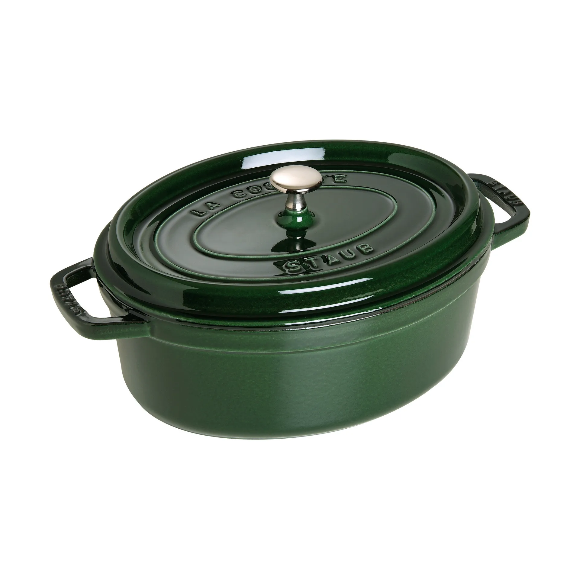 Staub La Cocotte oval gryta gjutjärn 4,2 L, Basilikagrön STAUB