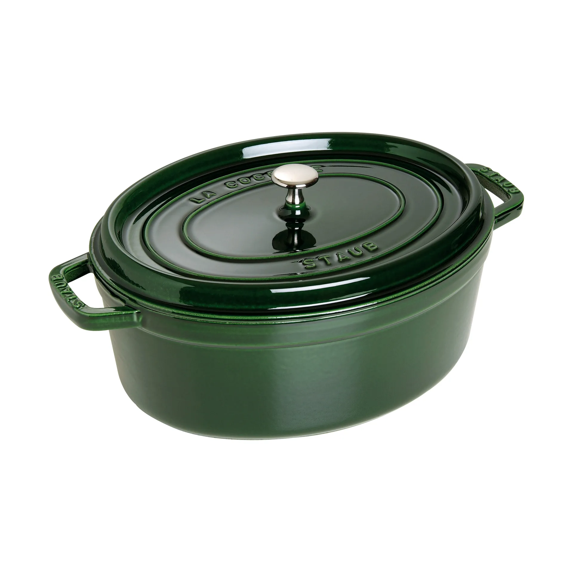 Staub La Cocotte oval gryta gjutjärn 5,5 L, Basilikagrön STAUB