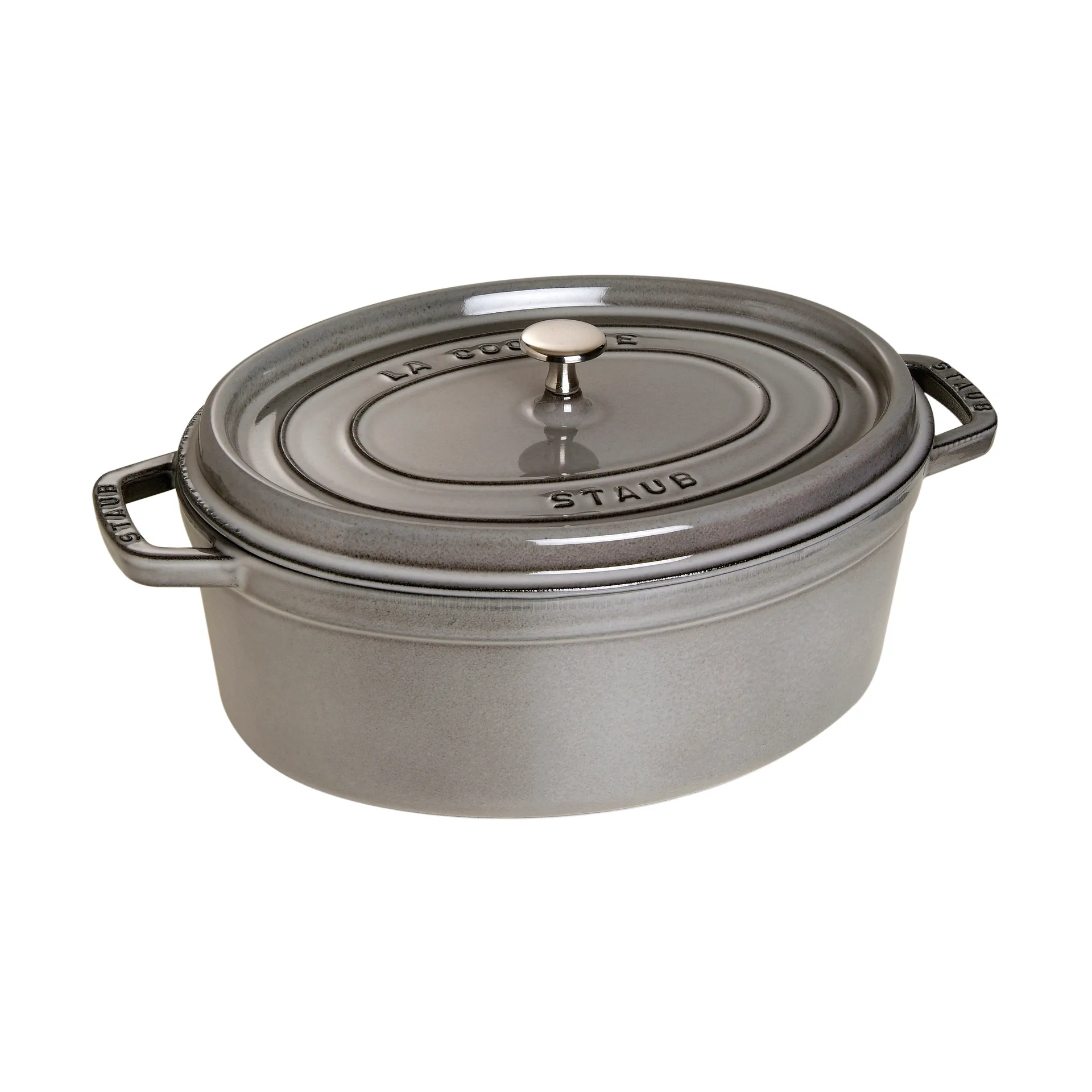 Staub La Cocotte oval gryta gjutjärn 6,7 L, Grafitgrå STAUB