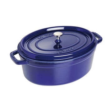 STAUB Staub La Cocotte oval gryta gjutjärn 6,7 L Mörkblå