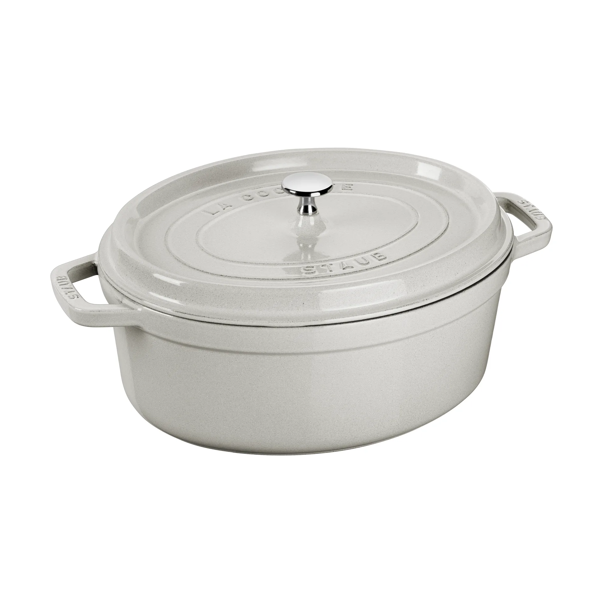 Staub La Cocotte oval gryta gjutjärn 6,7 L, White truffle STAUB