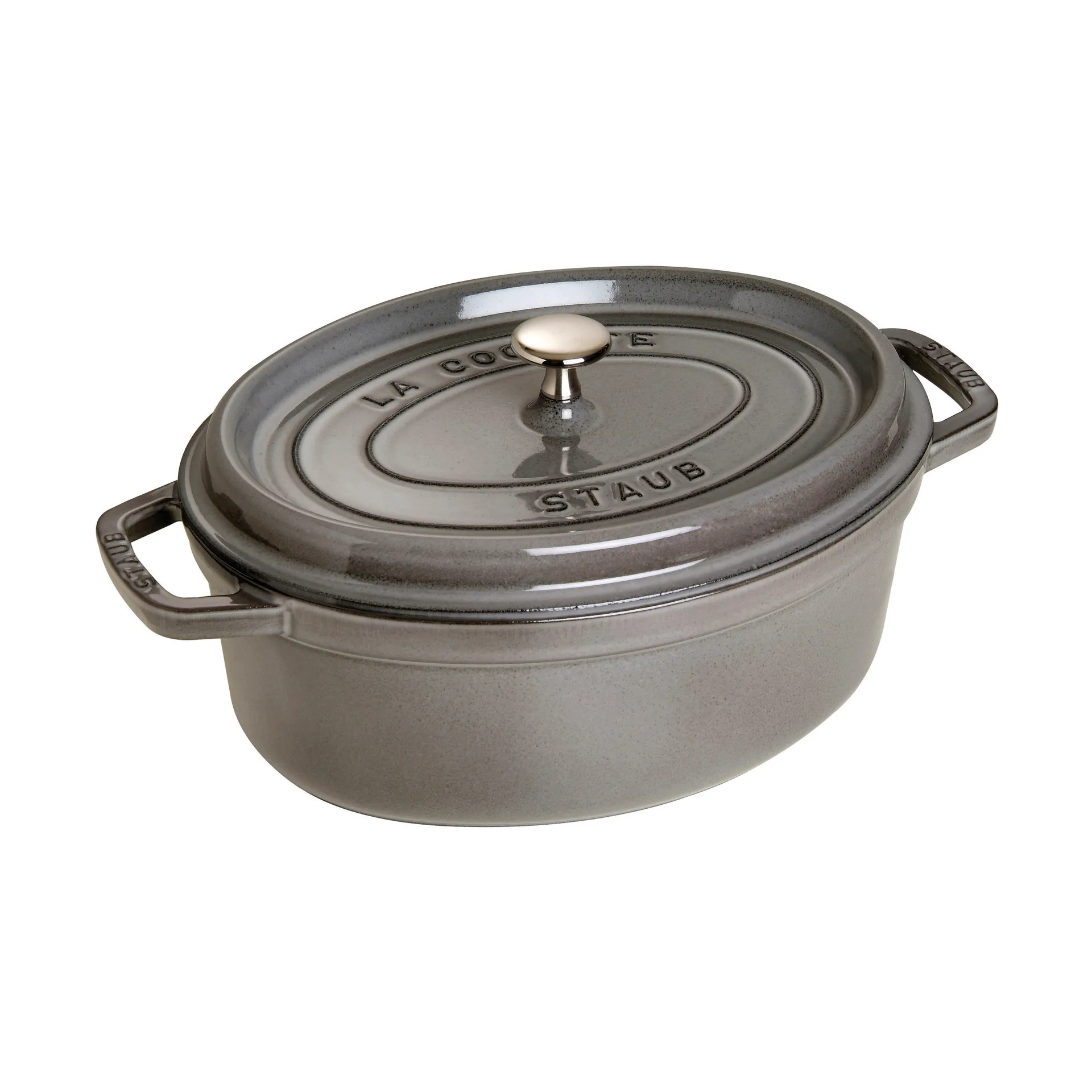 Staub La Cocotte oval gryta gjutjärn 8 L, Grafitgrå STAUB