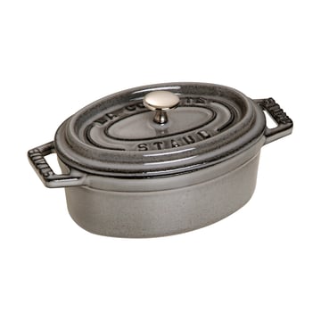 STAUB Staub La Cocotte oval minigryta gjutjärn 0,25 L Grafitgrå