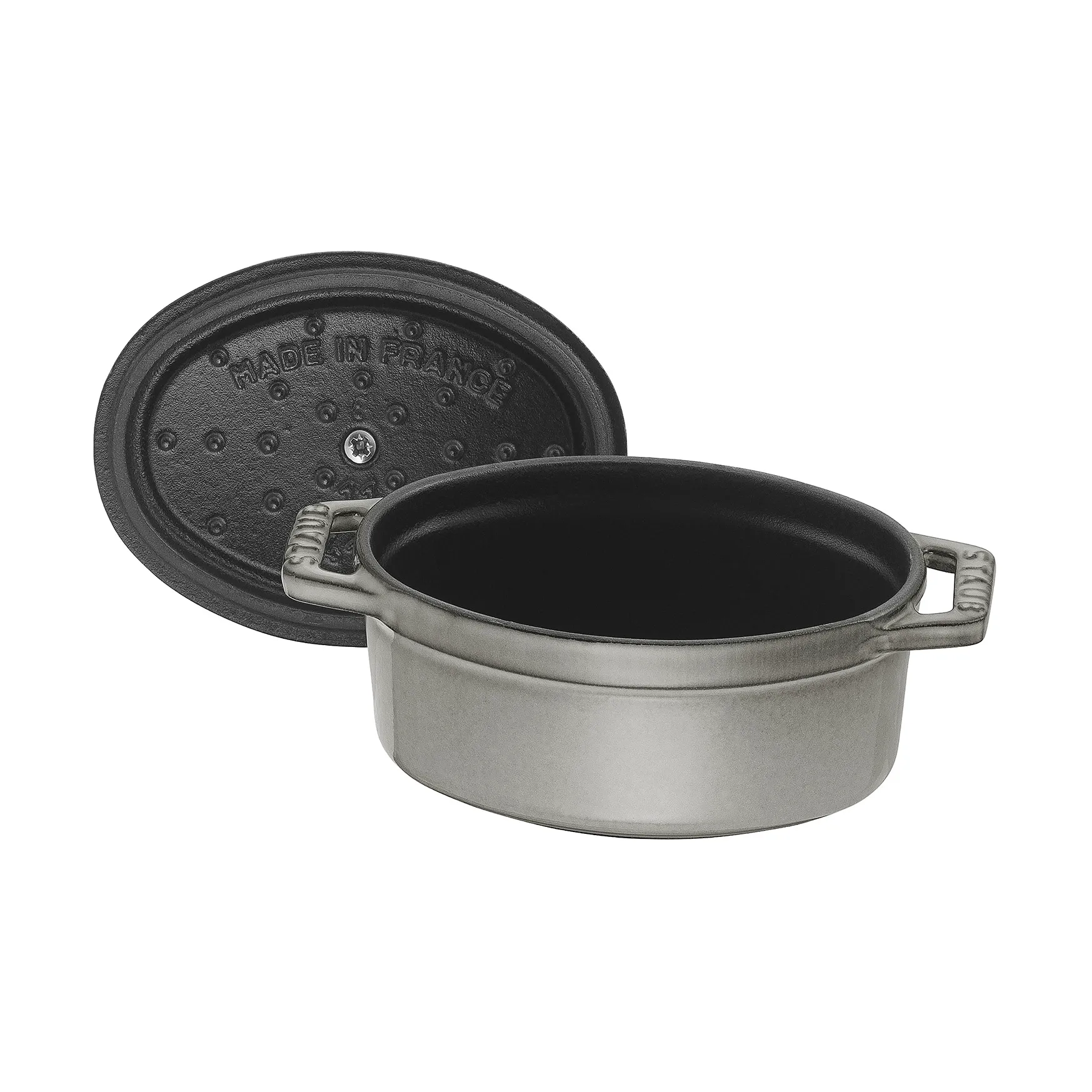 Staub La Cocotte oval minigryta gjutjärn 0,25 L, Grafitgrå STAUB
