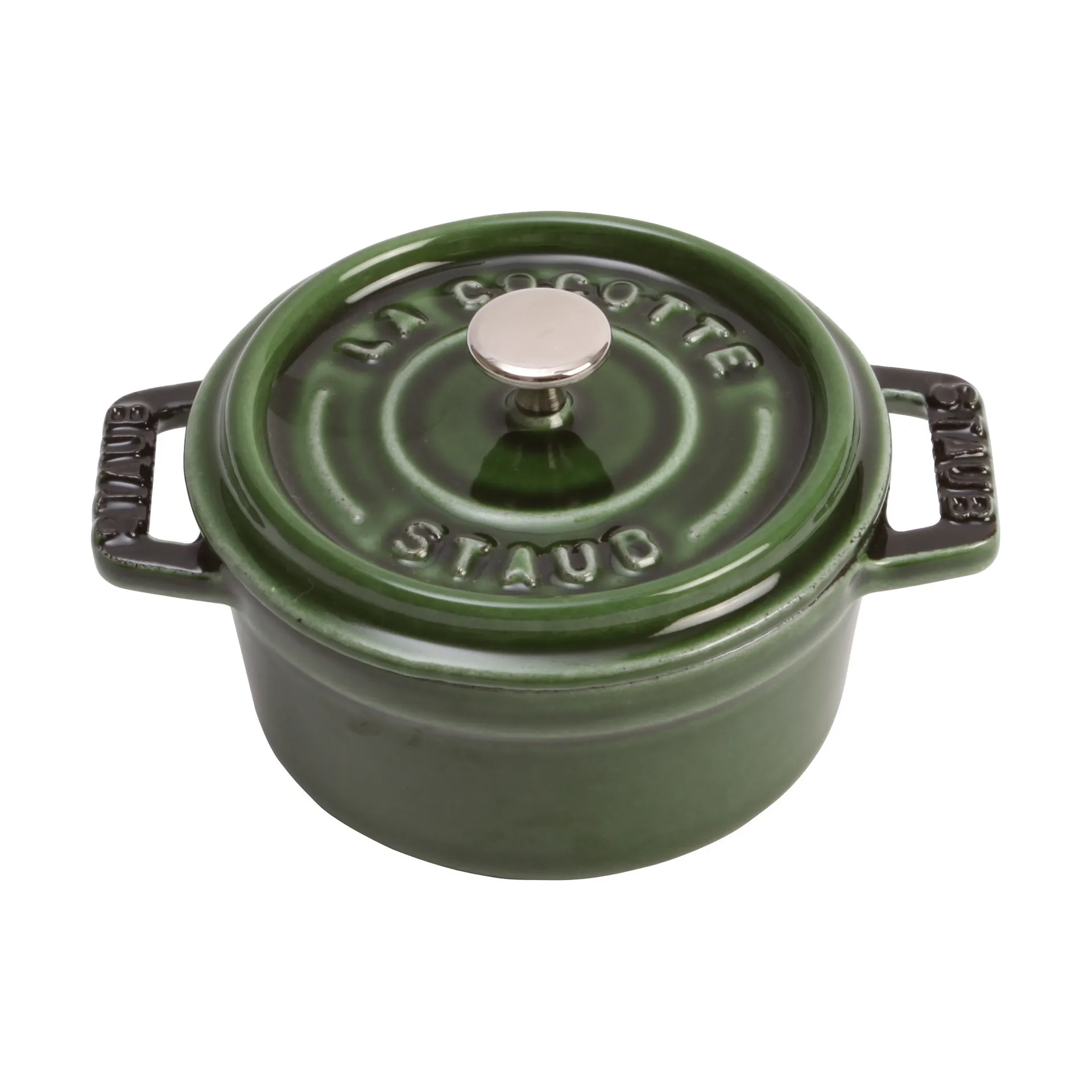 Staub La Cocotte rund gryta gjutjärn 0,25 L, Basilikagrön STAUB