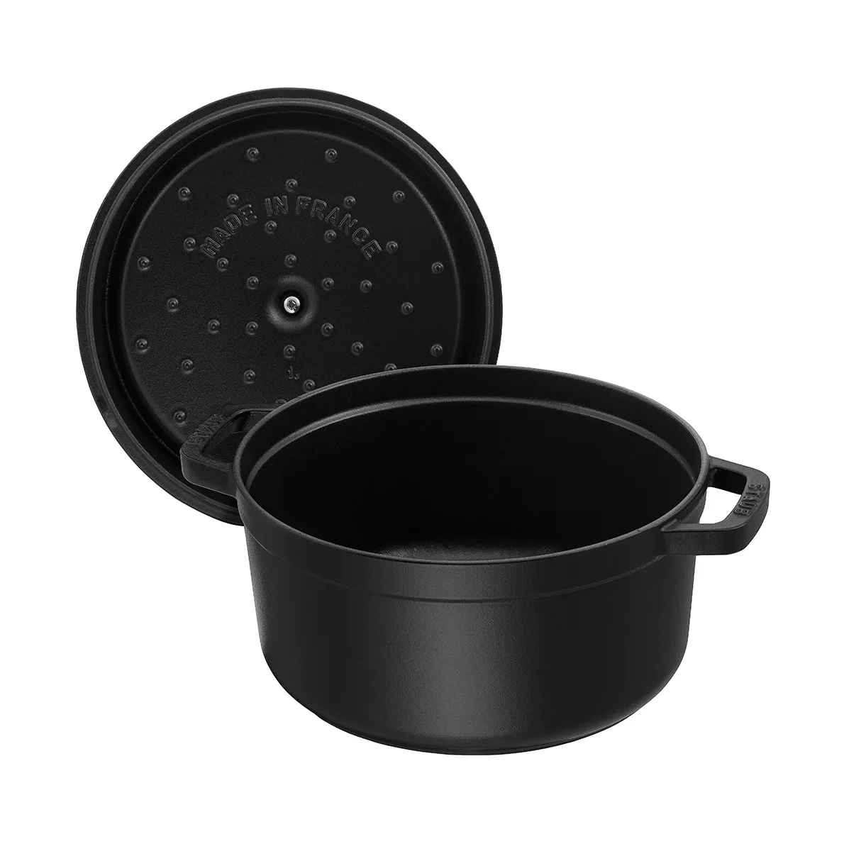 Staub La Cocotte rund gryta gjutjärn 0,8 L, Svart STAUB