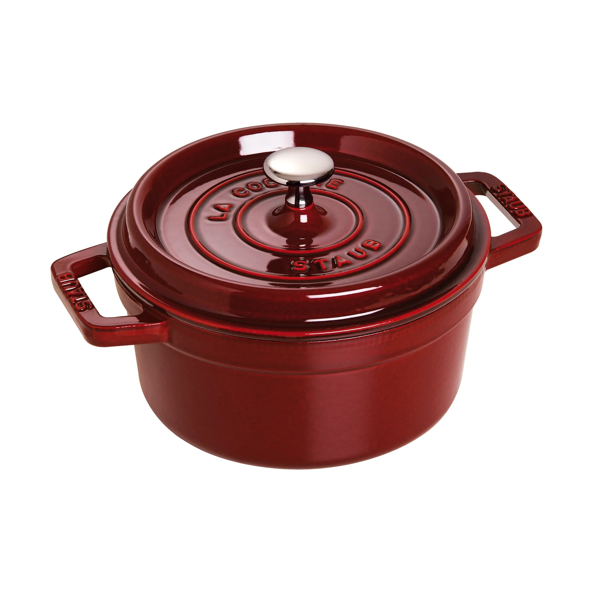 Staub La Cocotte rund gryta gjutjärn 2,6 L, Grenadinröd STAUB