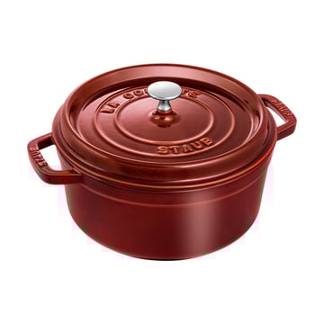 Läs mer om STAUB Staub La Cocotte rund gryta gjutjärn 3,8 L Grenadinröd