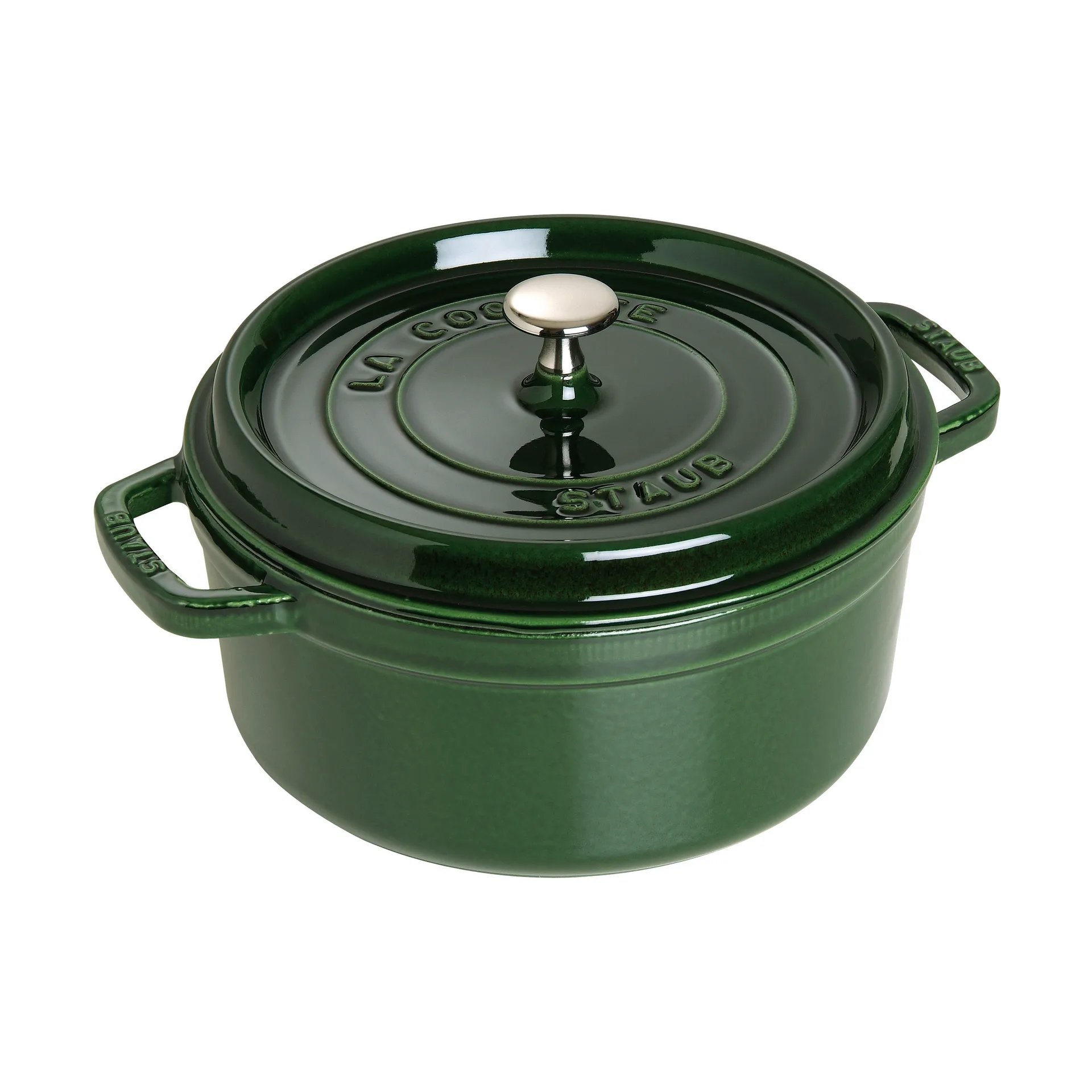 Staub La Cocotte rund gryta gjutjärn 5,2 L, Basilikagrön STAUB