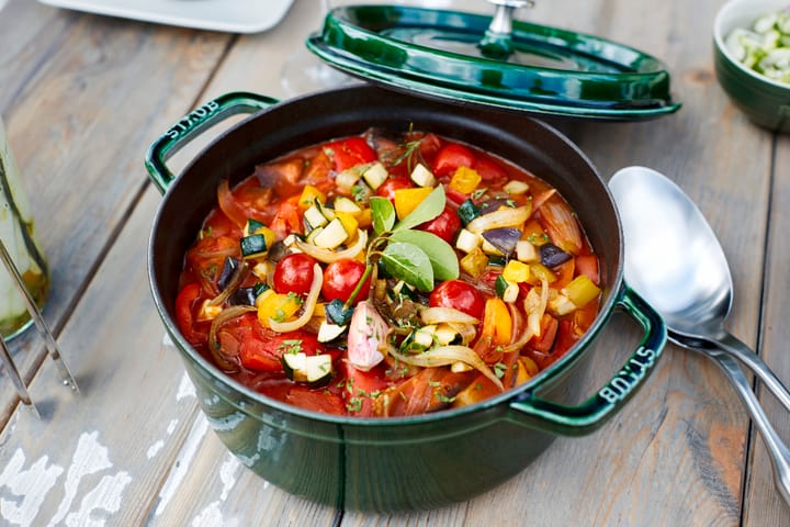 Staub La Cocotte rund gryta gjutjärn 5,2 L, Basilikagrön STAUB