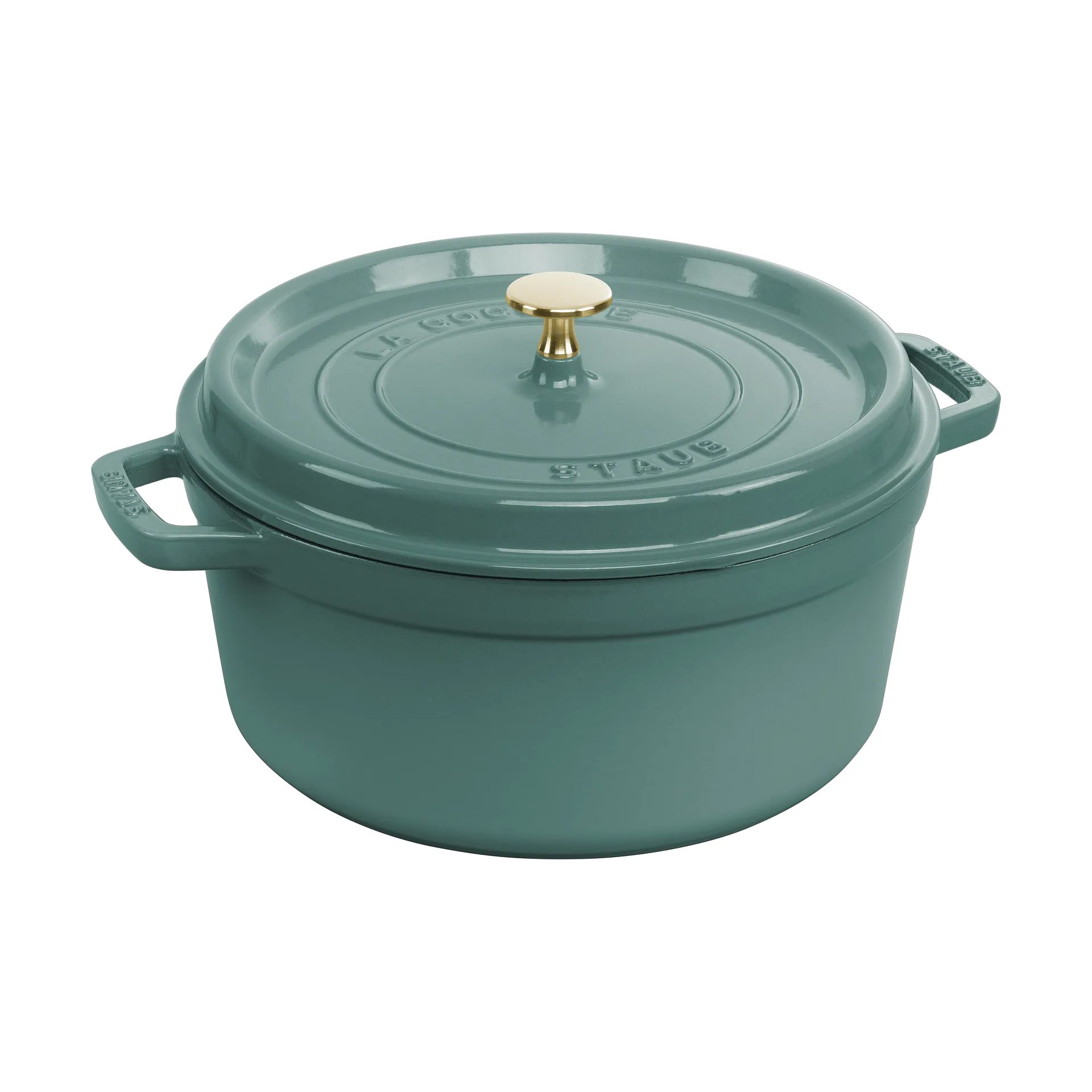 Staub La Cocotte rund gryta gjutjärn 5,2 L, Eukalyptus STAUB