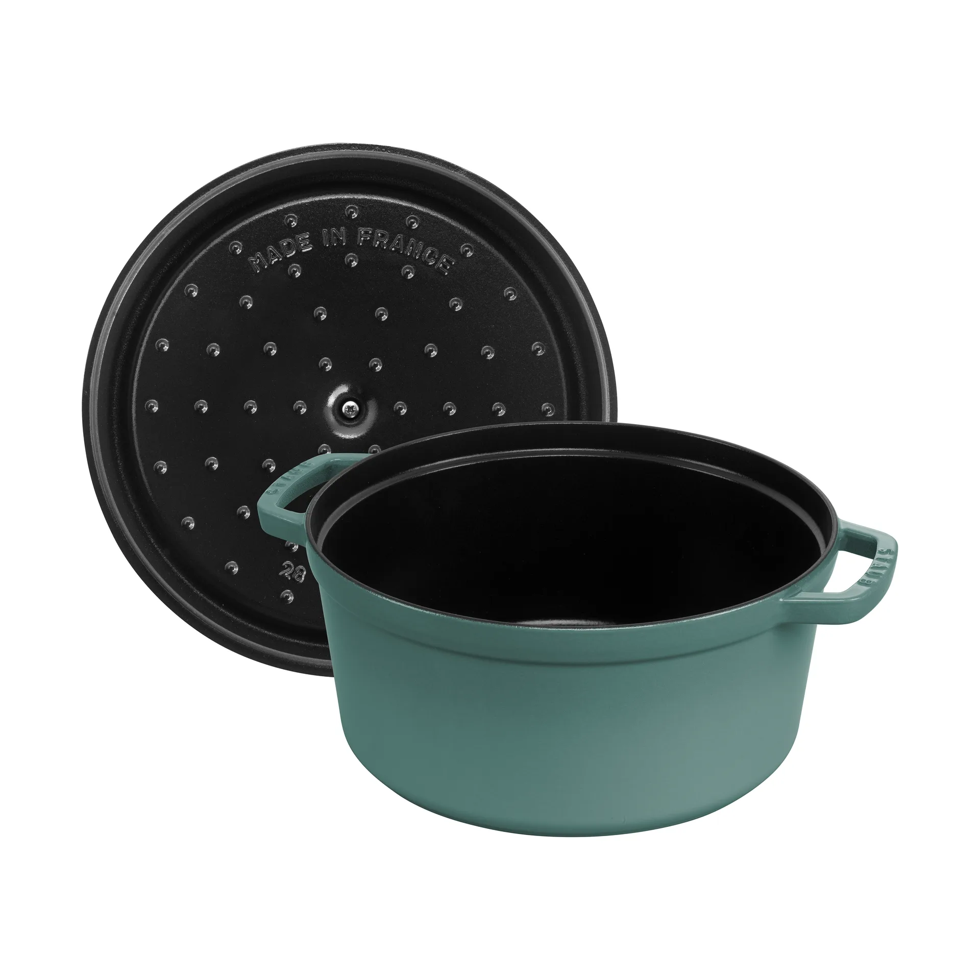 Staub La Cocotte rund gryta gjutjärn 6,7 L, Eukalyptus STAUB