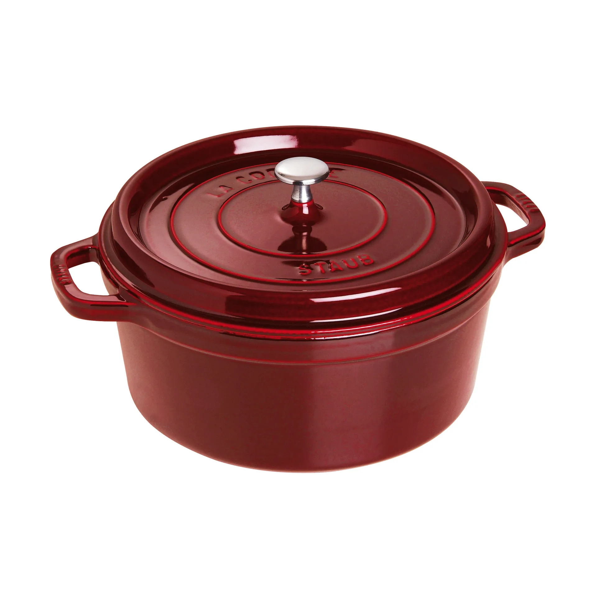 Staub La Cocotte rund gryta gjutjärn 6,7 L, Grenadinröd STAUB