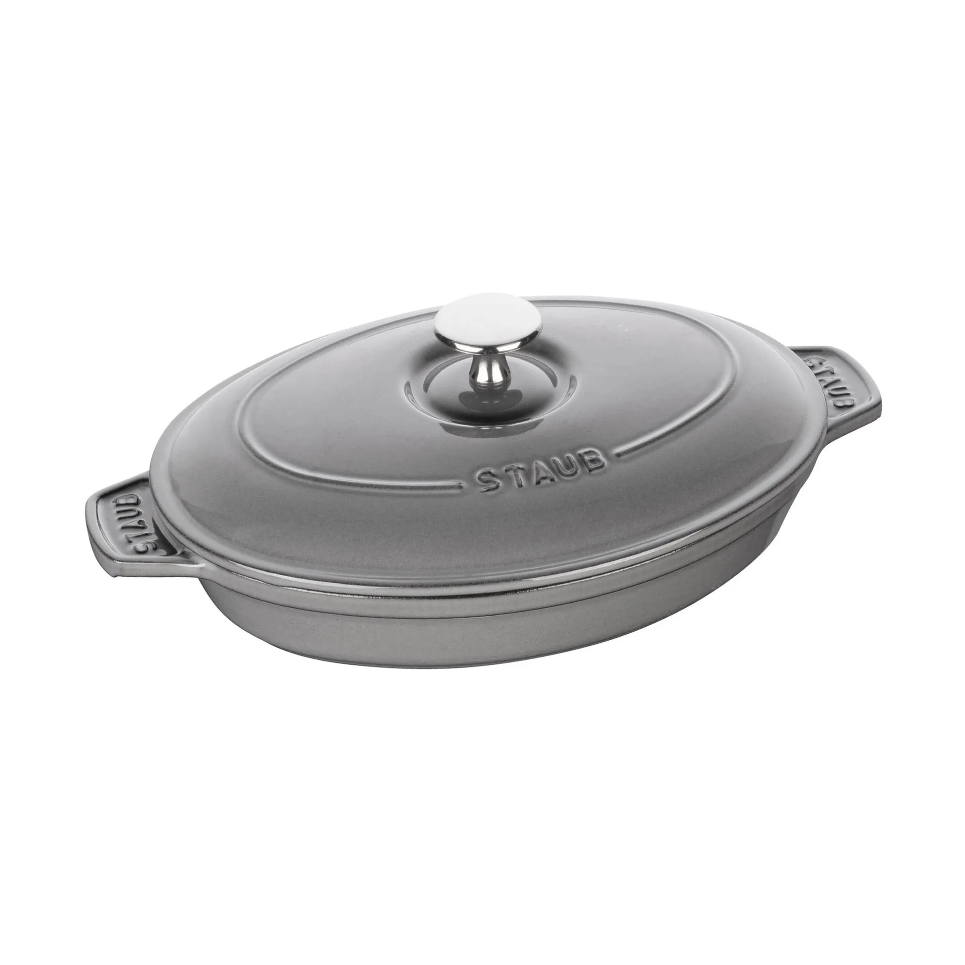 Staub ugnsform gjutjärn med lock oval 23 cm, Grafitgrå STAUB