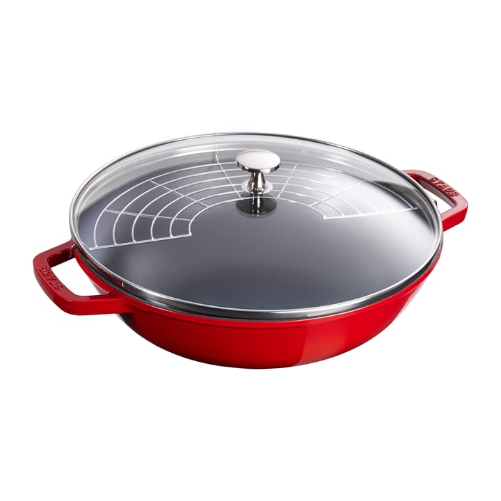 Wok med glaslock Ø30 cm 4,4 L - Röd - STAUB