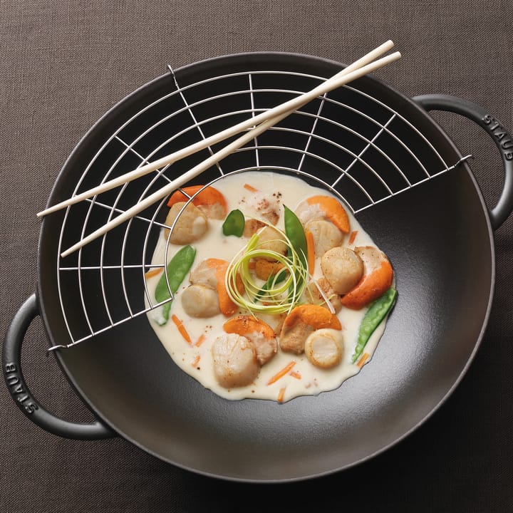 Wok med glaslock Ø37 cm 5,7 L, Svart STAUB