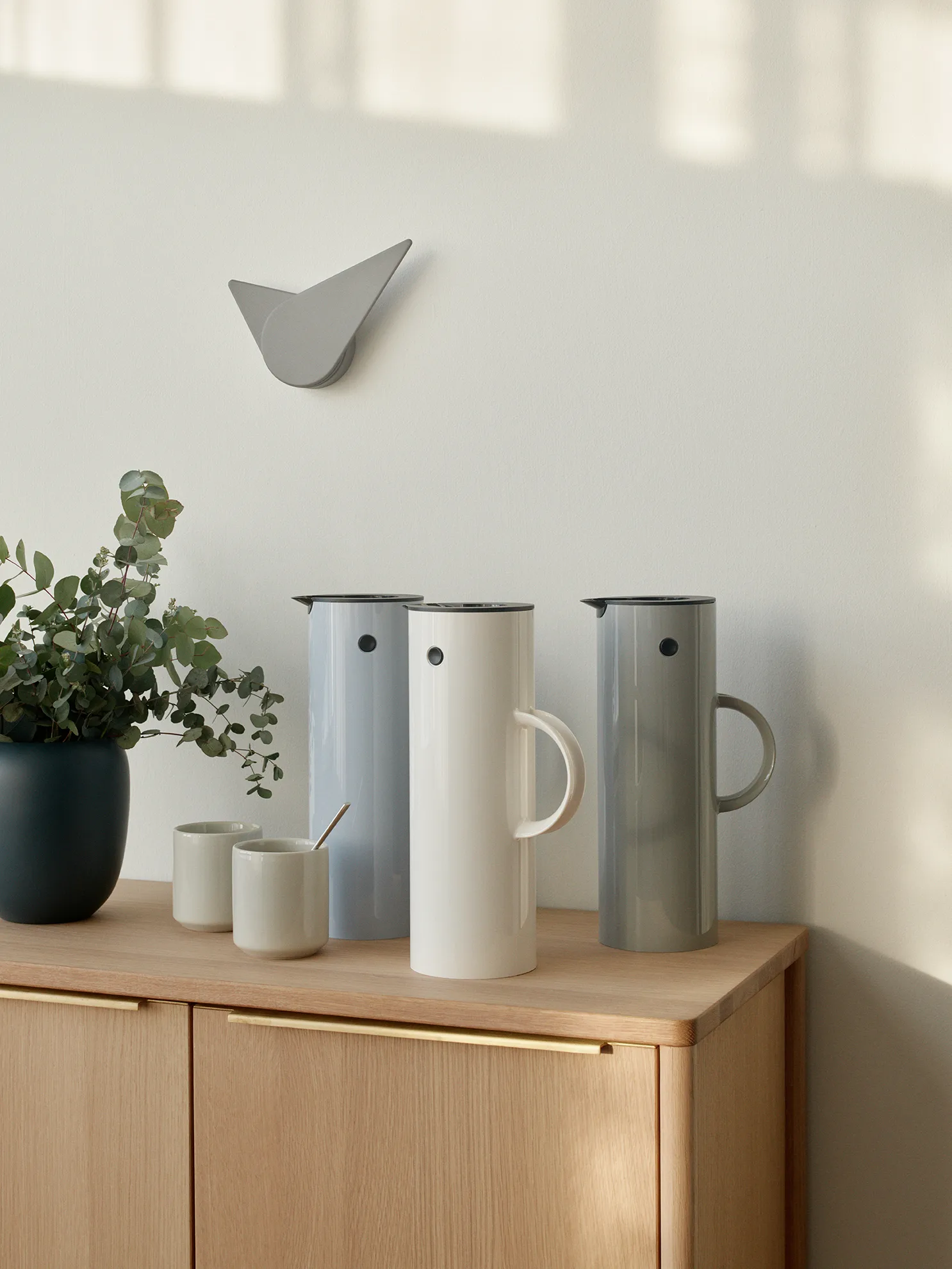 Birdie väggklocka 19,5 cm, Light grey Stelton