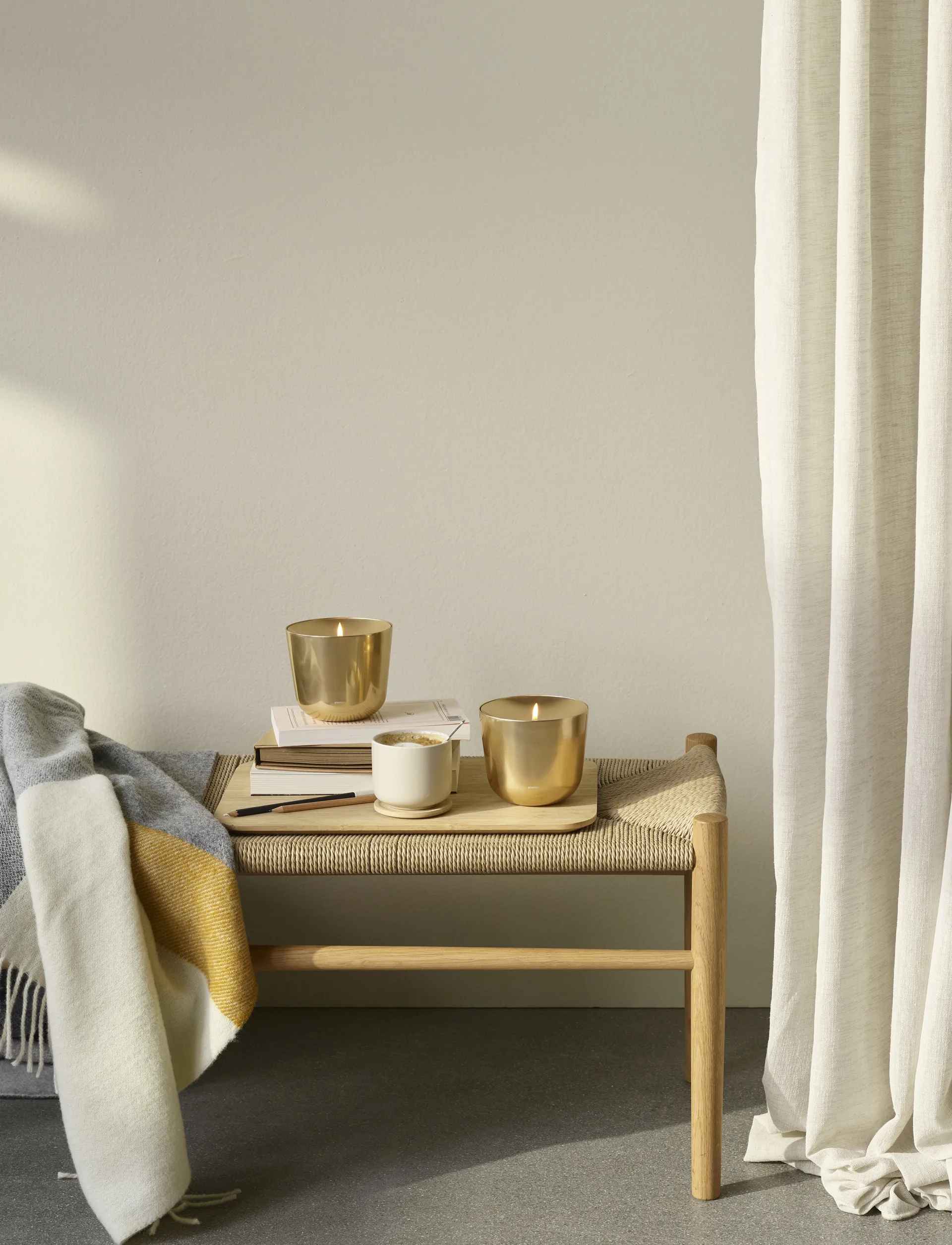 Solis oljelampa Ø11,5 cm, Brass Stelton