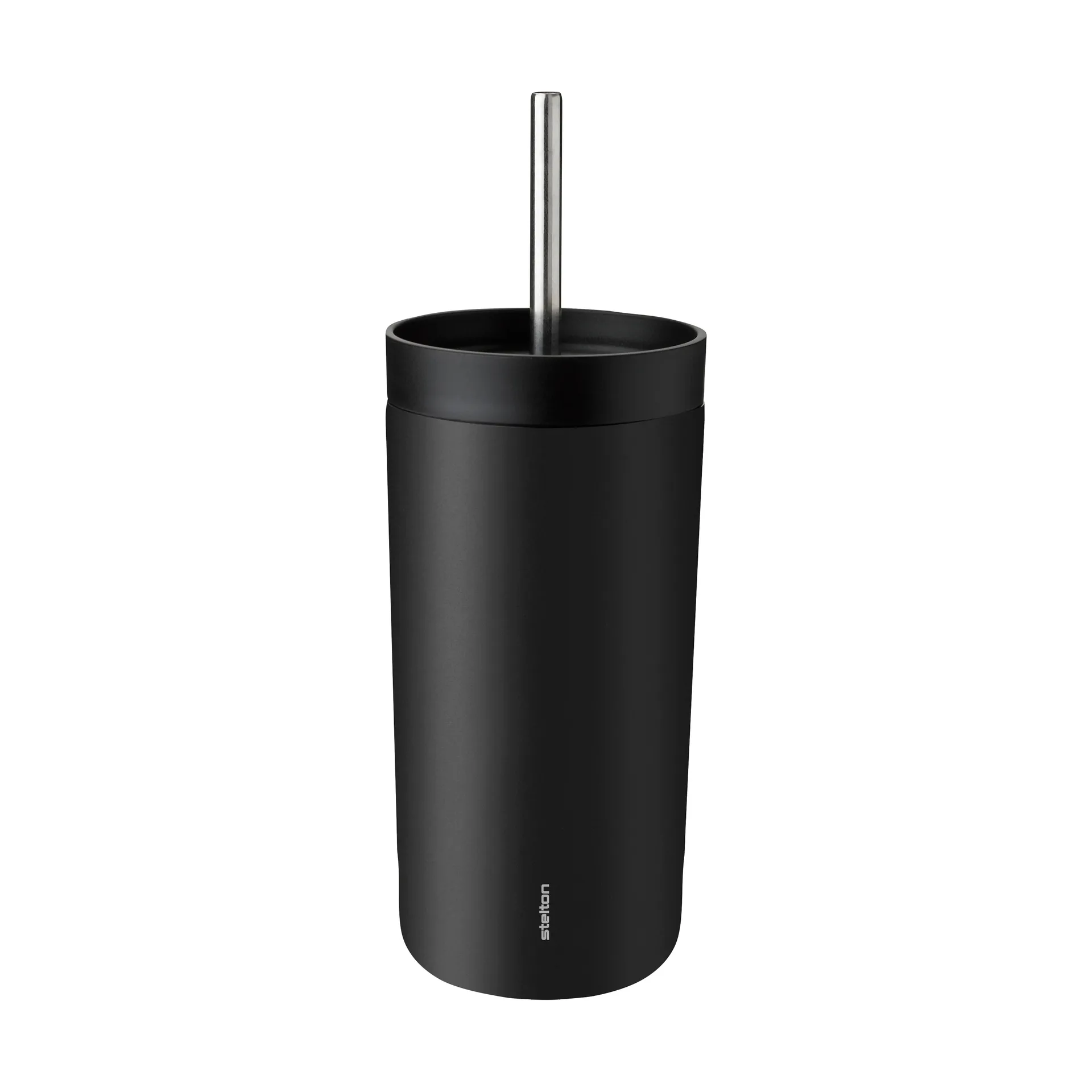 To Go Sip termosmugg med sugrör 0,4 L, Soft black Stelton