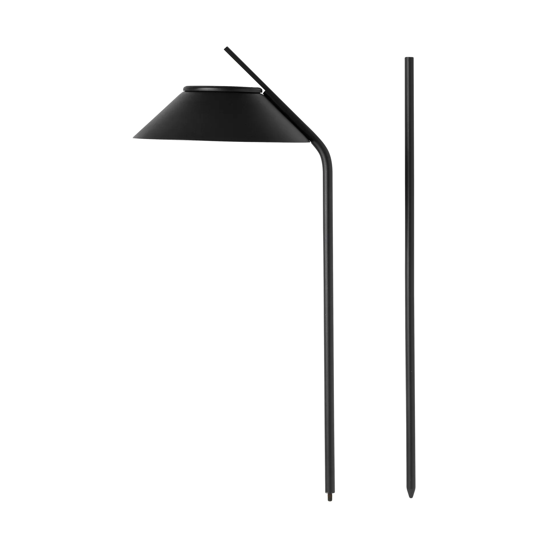 Vinkel solcellslampa pollare med stativ, Black Stelton