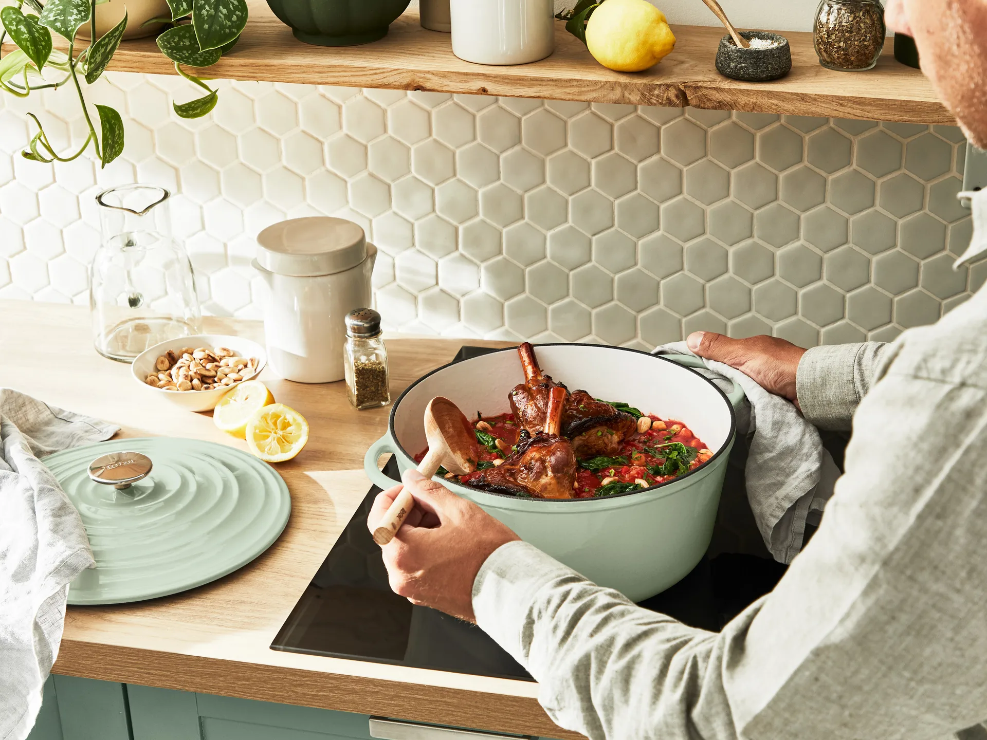 Tefal LOV rund gryta 7,4 L, Grön Tefal