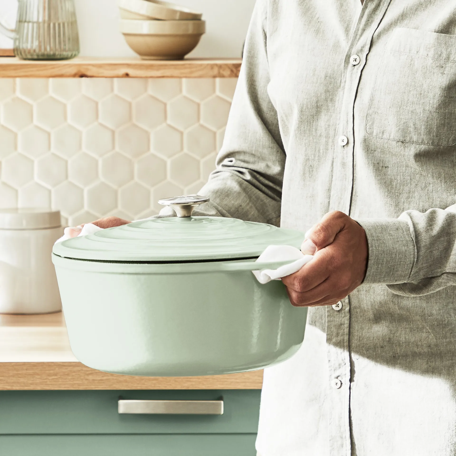 Tefal LOV rund gryta 7,4 L, Grön Tefal