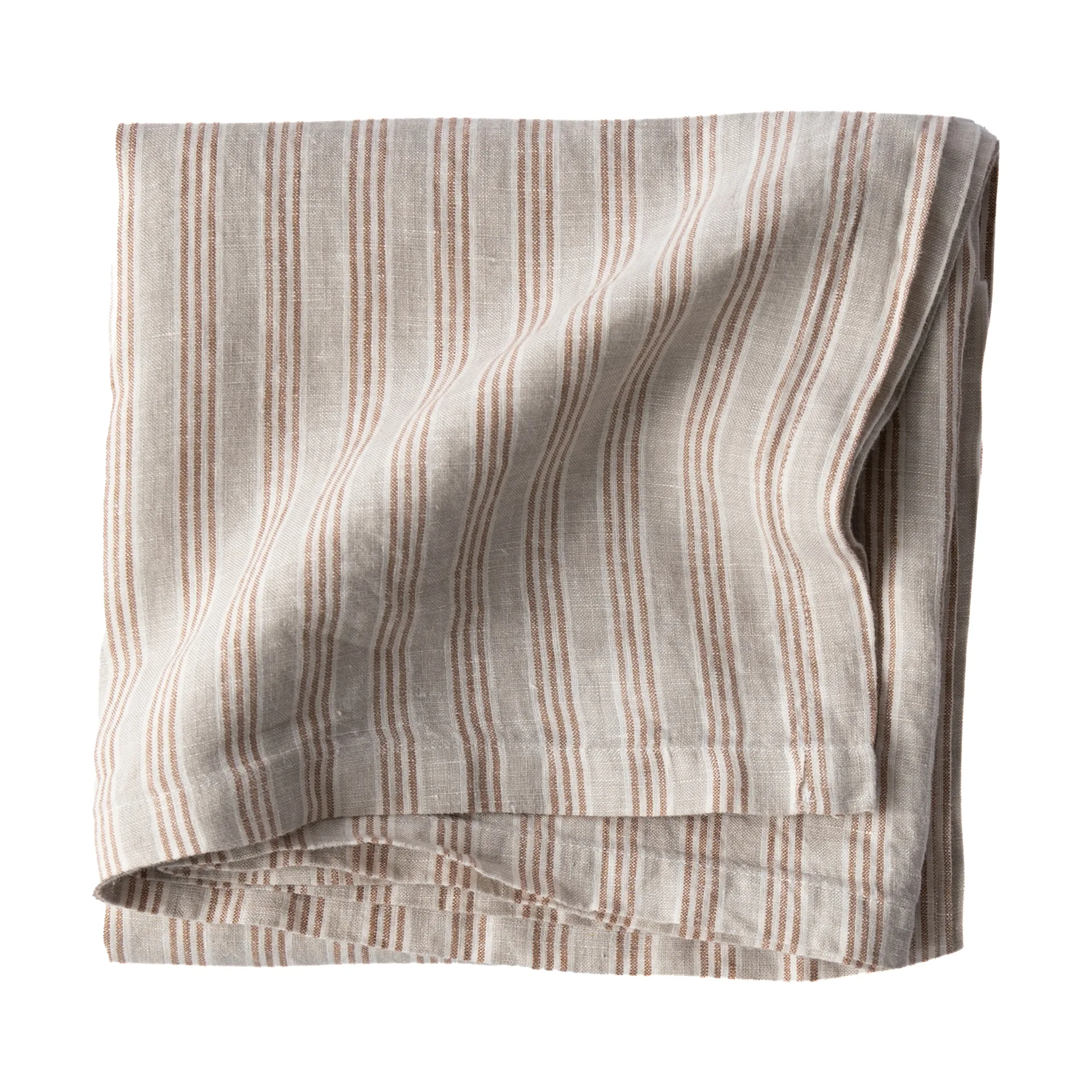 Bordsduk linne 175x175 cm, Hazelnut Stripe Tell Me More
