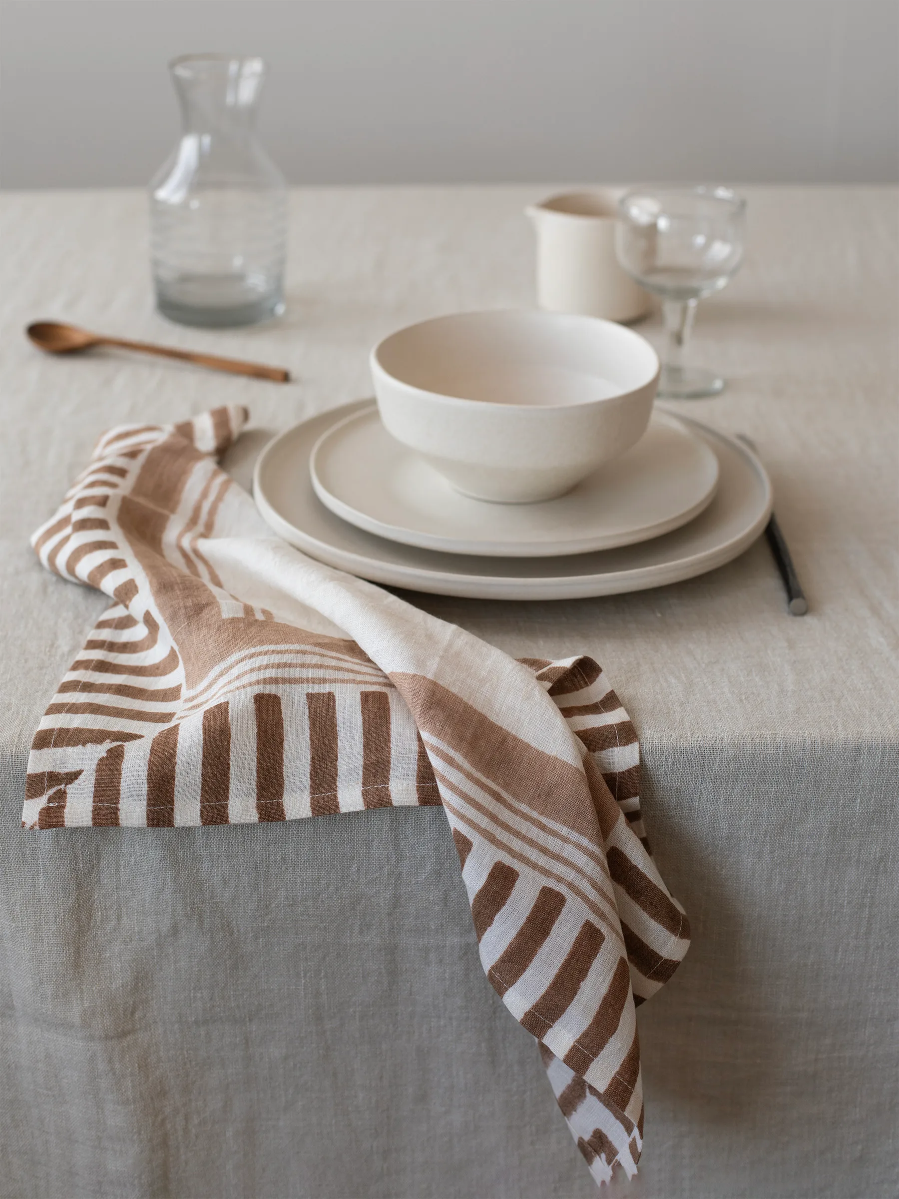 Ella servett 50x50 cm, Hazelnut Tell Me More