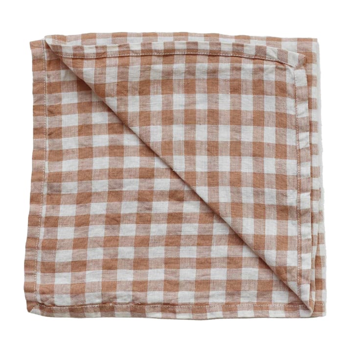 Gingham rutig linneservett 45x45 cm, Biscuit Tell Me More